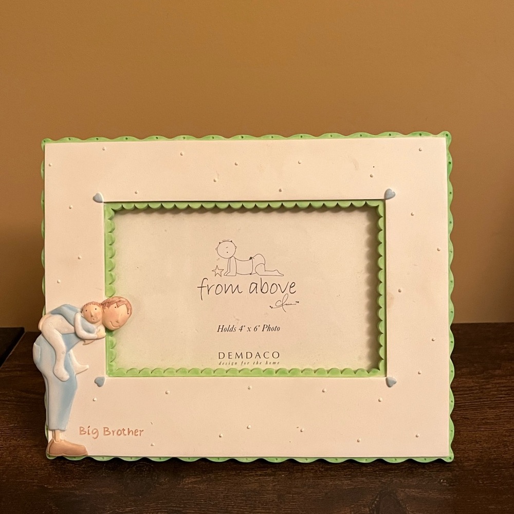 Demdaco Big Brother Photo Frame - Cream and Green